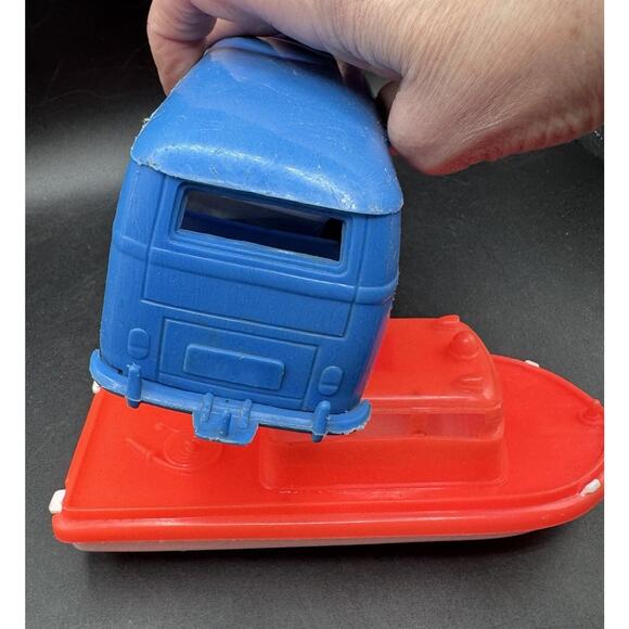 Vintage VW Volkswagen GAY Blue CAMPER Van & Boat GAY TOYS INC -C31 - Picture 10 of 12